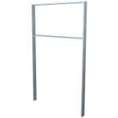 Lean-on hoop of flat bar steel | 50 x 12 mm | with cross bar | total width: 750 mm | hot-dip galvanized